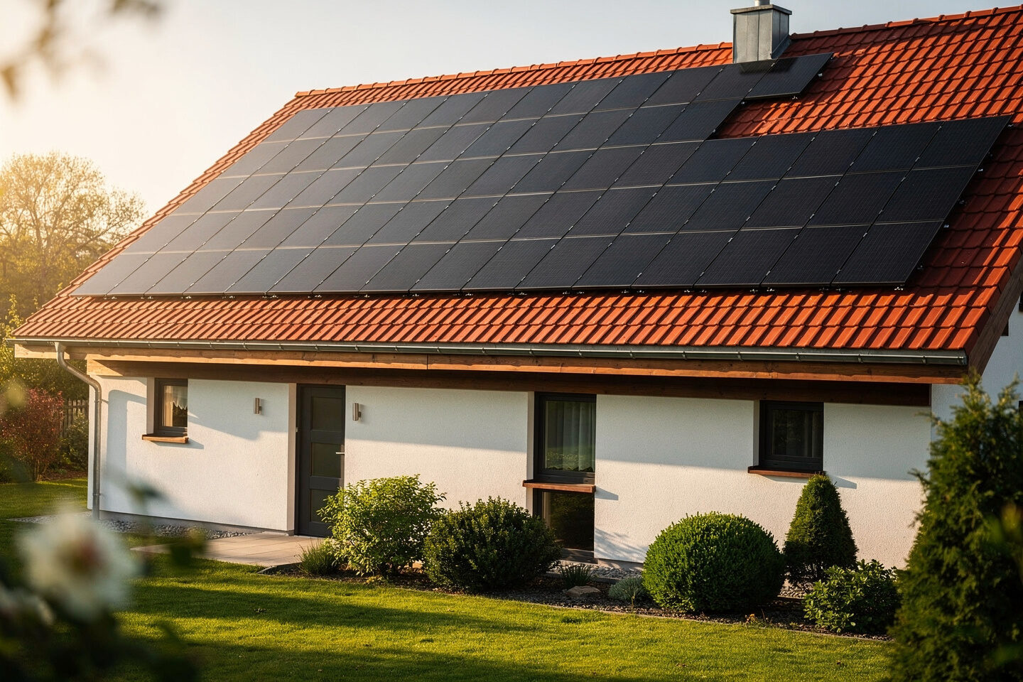 Solarmodule auf einem Hausdach